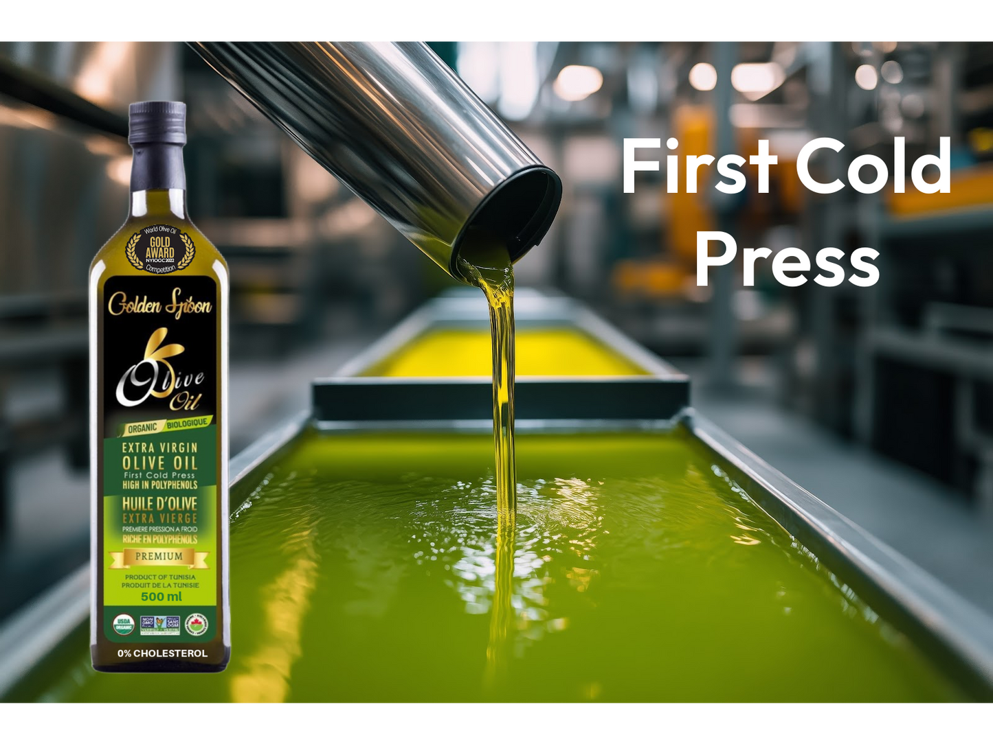 Organic Extra Virgin Olive Oil 500ml - Award winning - Goldenspoon Olive Oil
