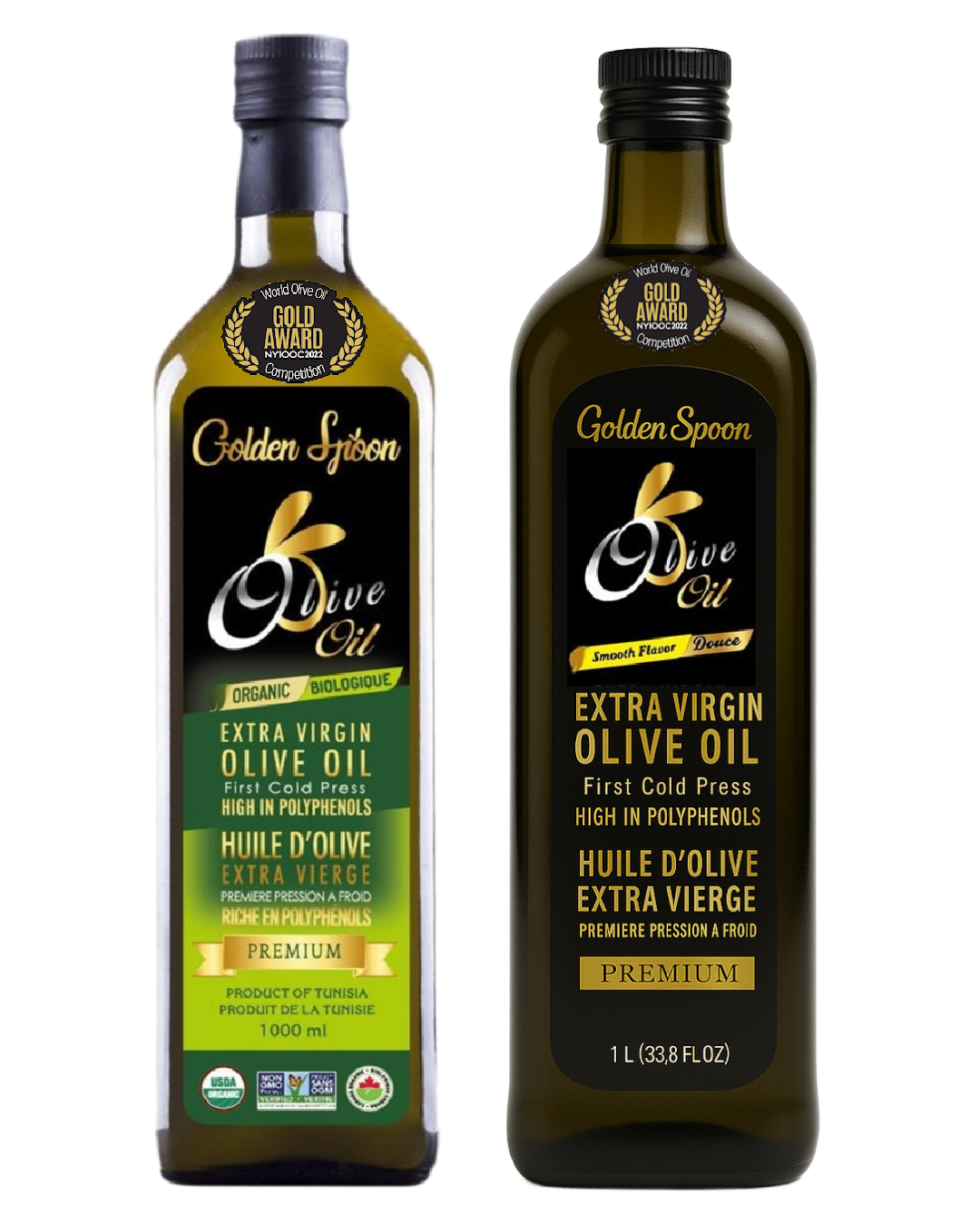 Extra Virgin Olive Oil Bundle Organic + Smooth 1L - Goldenspoon Olive Oil