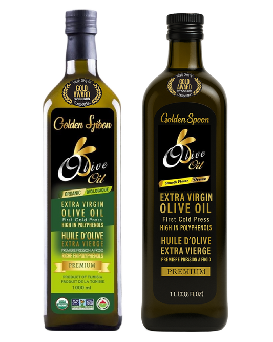 Extra Virgin Olive Oil Bundle Organic + Smooth 1L - Goldenspoon Olive Oil